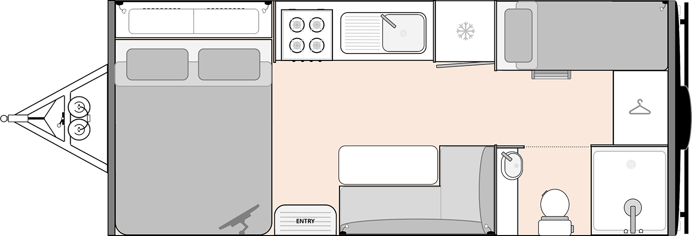 Road Owl 18 Ft Bunk Ensuite Floorplan